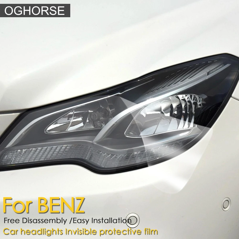 Car Headlight Protective Transparence Restoration TPU Protection Film For Mercedes Benz ML E C GLA GLC Class w212 w213 w205 x156