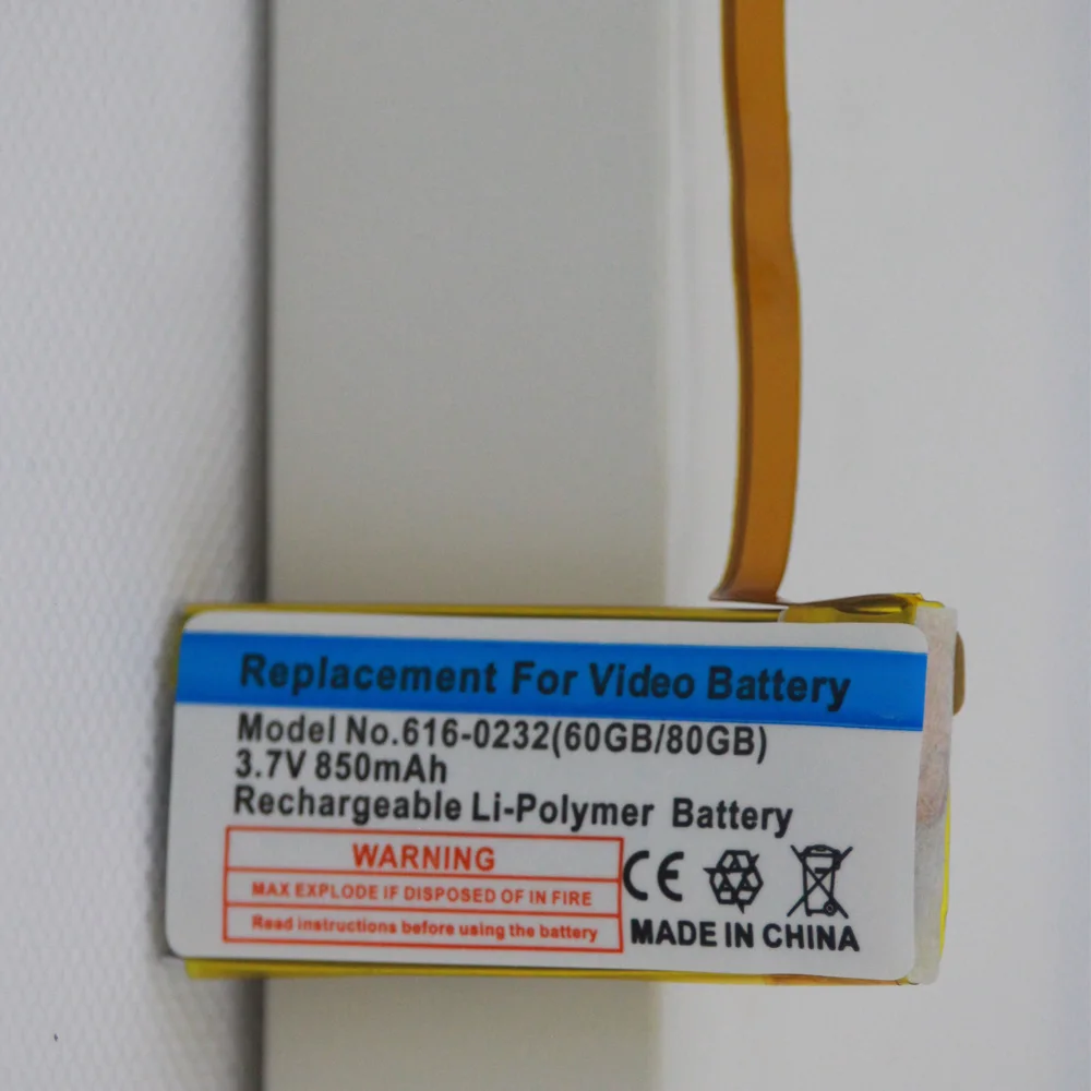 Bateria para Ipod 160gb de Espessura Lote Interna Li-ion Polímero Vídeo 5th 60gb 80gb 6th Gen Clássico 616-0232 Bateria 20 Pçs - 850mah 4 Baterias p/ telefone celular
