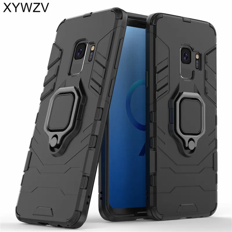 For Samsung Galaxy S9 Case Magnetic Metal Finger Ring Holder Hard PC Phone Fundas |