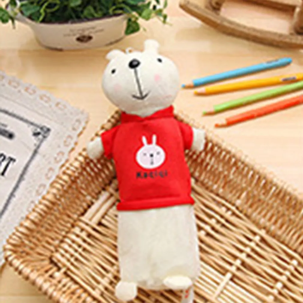 

Rabbit Shape Pencil Case Pencil Pouch Cute Zipper Soft Plush Rabbit Shaped Pen Pencil Bag Travel Stationery Pouch
