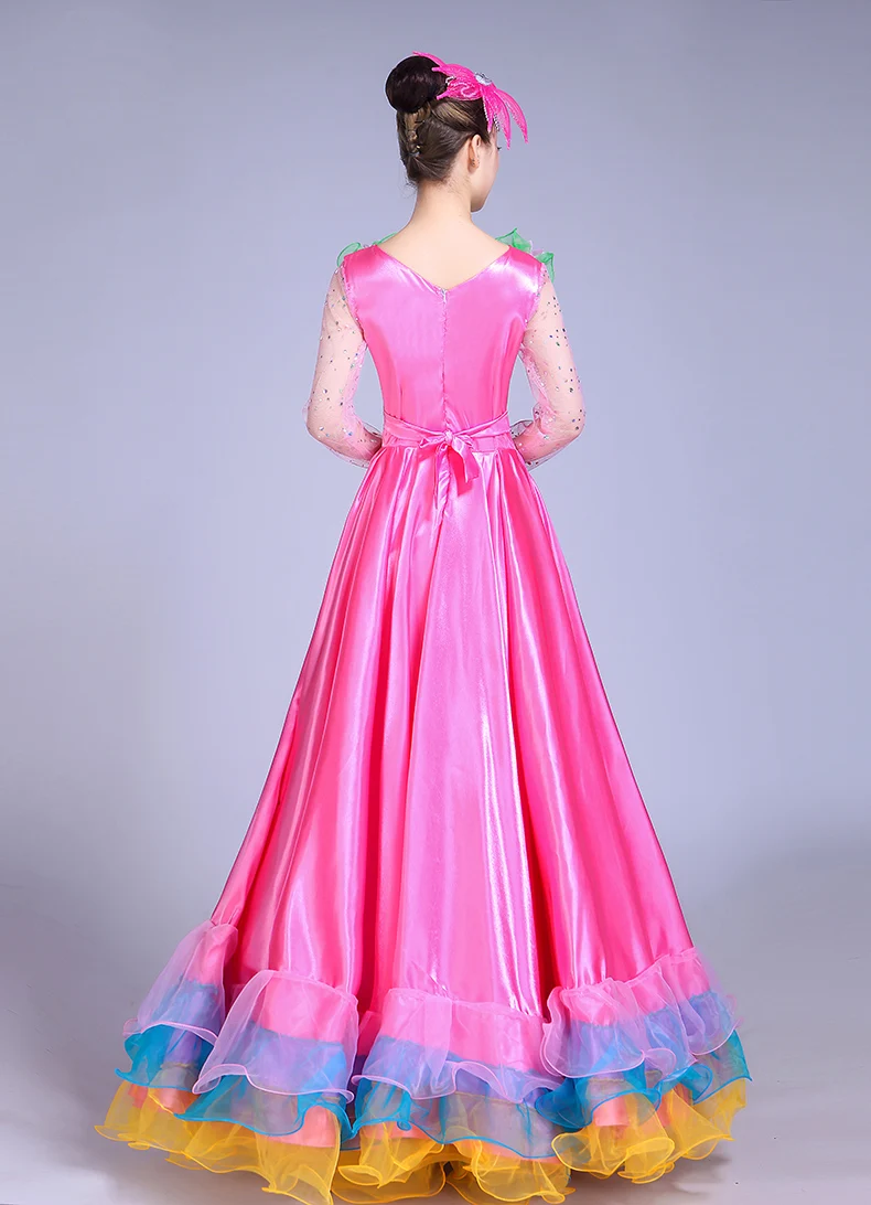 Испанское фламенко, танцевальные платья, женская сценическая одежда, женская одежда для танцоров, женские бальные платья для латинских танцев, платье для взрослых DNV11575