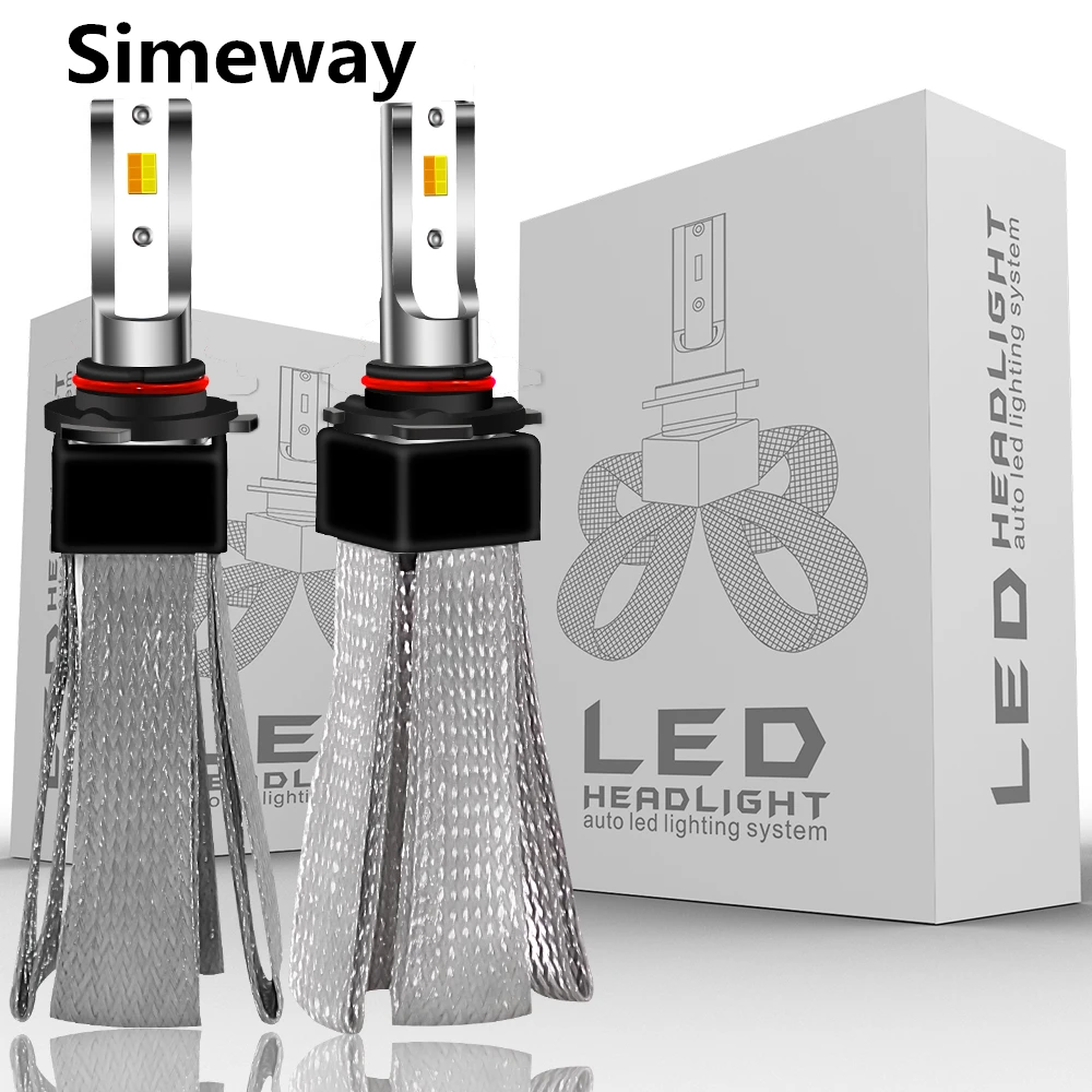 Simeway 2 шт. H7 светодиодный H1 H4 H11 9005 HB3 Автомобильные фары 80 Вт 9600LM триколор 4300K 6000K 3000K