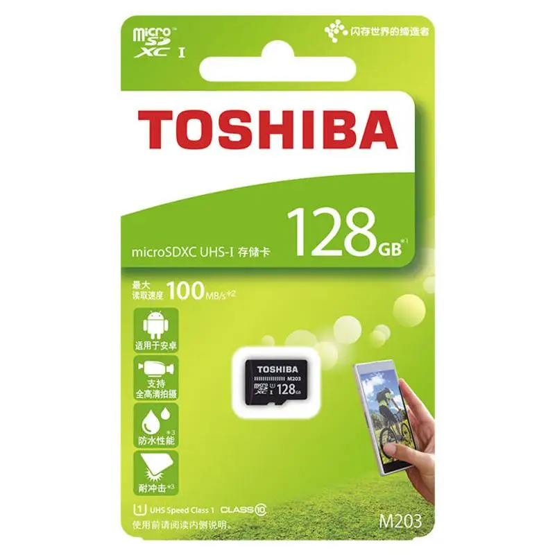 Micro SD карта TOSHIBA M203 класс 10 16 ГБ 32 ГБ 64 Гб 128 Гб карта памяти C10 Mini SD карта SDHC SDXC UHS-I TF карта для смартфонов/телевизоров - Емкость: 128GB