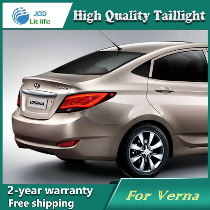 Car Styling Tail Lamp For Hyundai Verna 2011 2013 Tail Lights LED Tail Light Rear Lamp