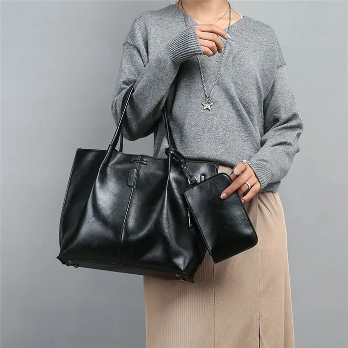 BALEINI, натуральная кожа, Ретро стиль, высокое качество, женские сумки с кошельком, Большая вместительная сумка-тоут, сумки через плечо для женщин