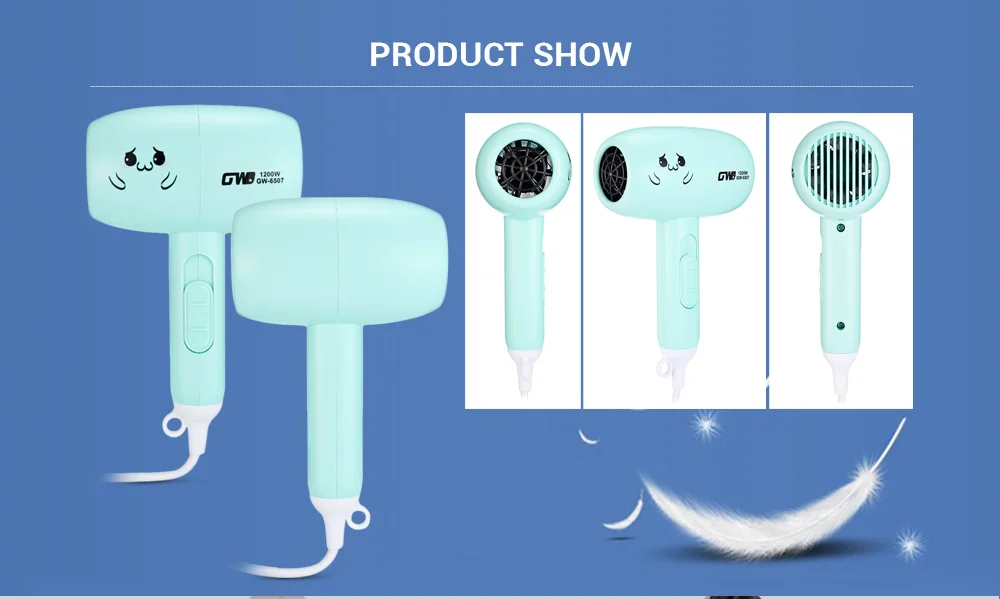 GW - 6507 Mini Hair Dryer Constant Temperature and DC Permanent Magnet Motor
