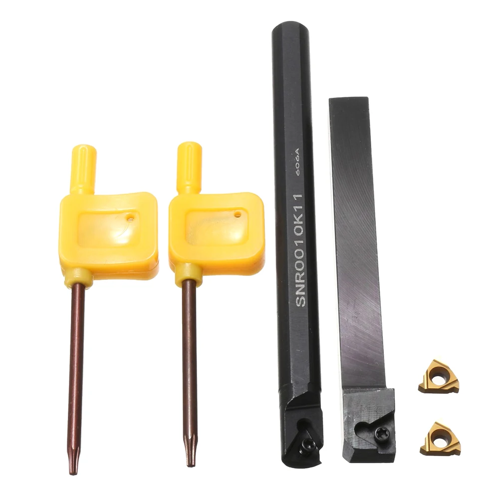 

SER1010H11/SNR0010K11 10mm Wood Lathe Turning Tool Holder Lathe Cutter Carbide Inserts Tool Holder 2 Wrenches