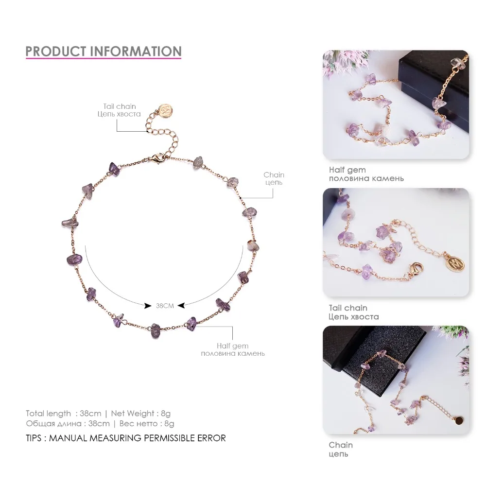 eManco Wholesale Charming Chains Choker Necklace Beads Making Loyal Color New Arrivals Semi-precious Stones Jewelry