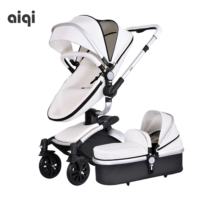 

2 in 1 High Landscape stroller for dolls Shock Absorber with basket together