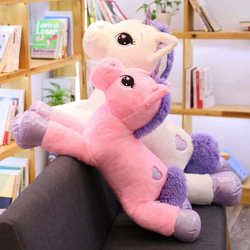 60-110cm Giant Size Unicorn Plush Toys Cute Pink White Horse Soft Doll Stuffed Animal Large Toys For Children Girl Birthday Gift 60-110cm Giant Size Unicorn Plush Toys Cute Pink White Horse Soft Doll Stuffed Animal Large Toys For Children Girl Birthday Gift