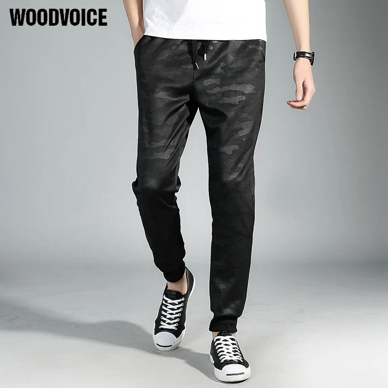 

Woodvoice 2019 New Fashion Harem Pants Sweatpants Camouflage Jogger Pants Solid Pencil Pants Outdoors Joggers Slim Male Trousers