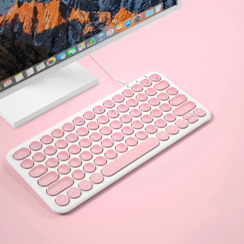 Ceny Mini przewodowy a wielu kolor, cicha klawiatura okrągły guzik ergonomia klawiatura do gier dla Macbook Lenovo Dell Asus HP laptop klawiatura dla graczy Gamer