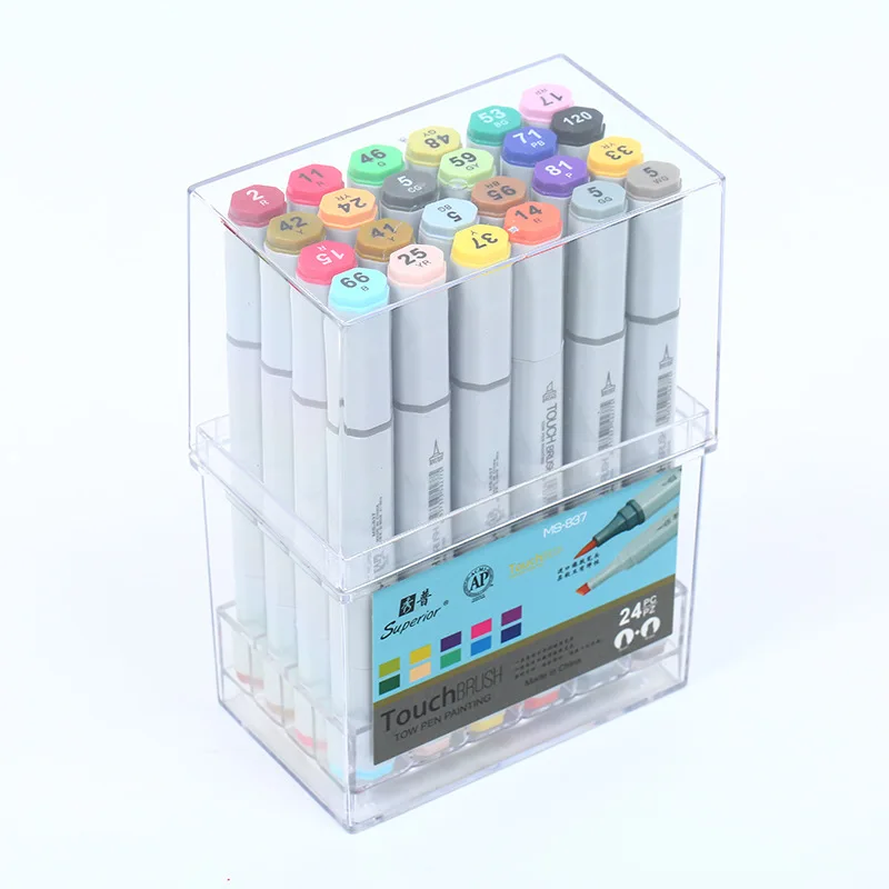 

Superior 24 Colors/Set Advanced Art Marker Pen Grease Alcohol Marker Double Drawing Pen Touch Brush