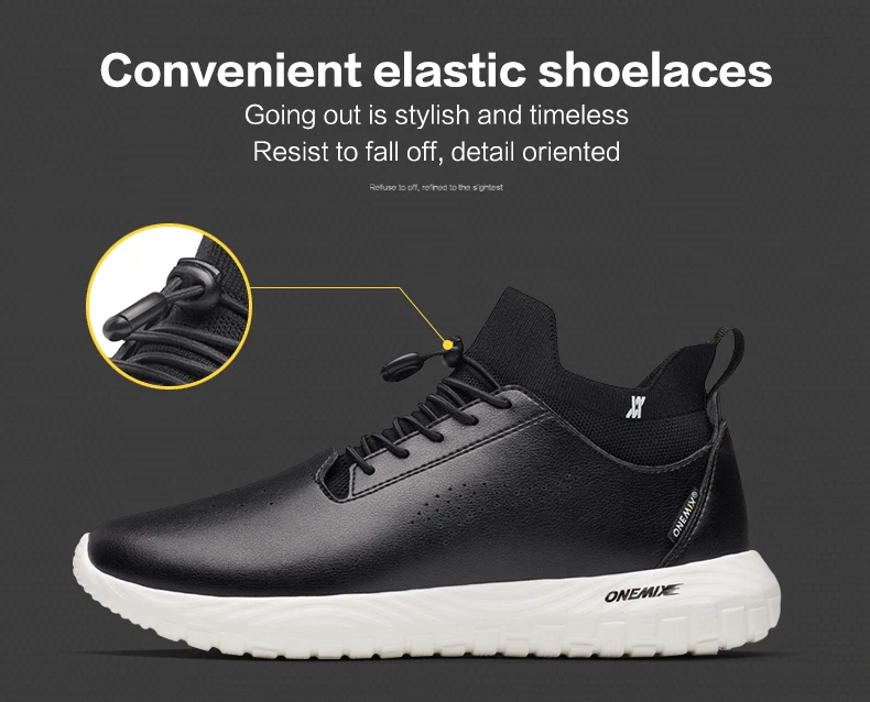 ONEMIX Men Sneakers Women Muti-use Running Shoes Breathable Leather Office Shoes Casual Outdoor Trainers