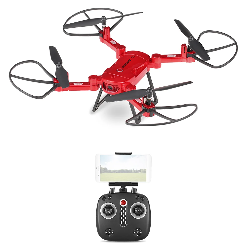 

Newest GoolRC T32 Wifi FPV 720P HD Camera 2.4G 4CH 6-Axis Gyro Foldable RC Quadcopter Height Hold G-Sensor Selfie Drone RTF