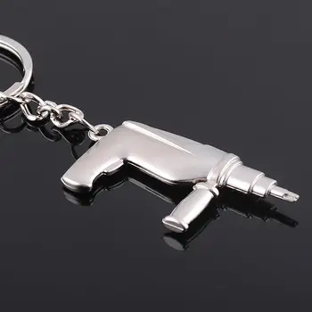 

FREE shipping by FEDEX 100pcs/lot 2014 Wholesale Zinc Alloy Electric Hand Drill Keyring Metal Drill Keychain for Promotion