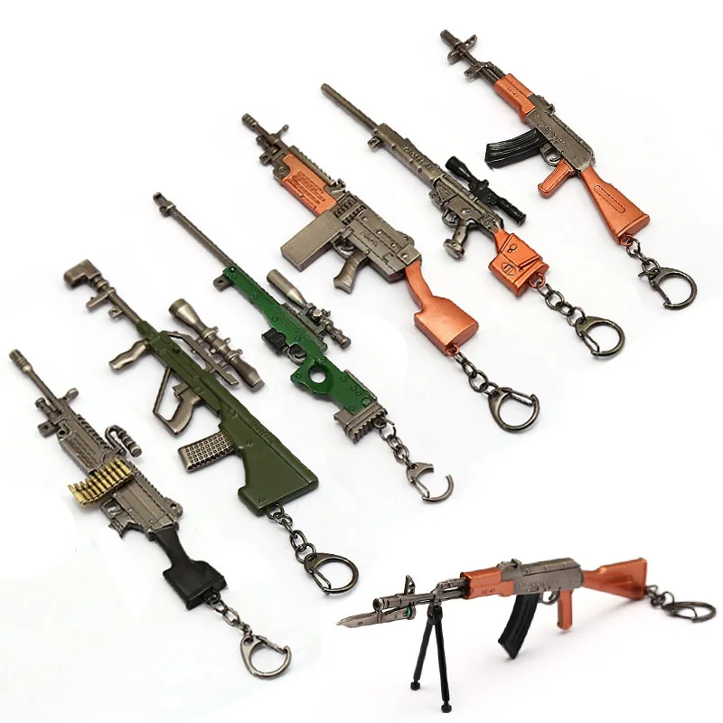 

Game PUBG Playerunknown's Battlegrounds 17cm Sniper Gun Weapon Keychain Metal Alloy AWM 98K M24 Key Ring Chain Men Car Jewelry