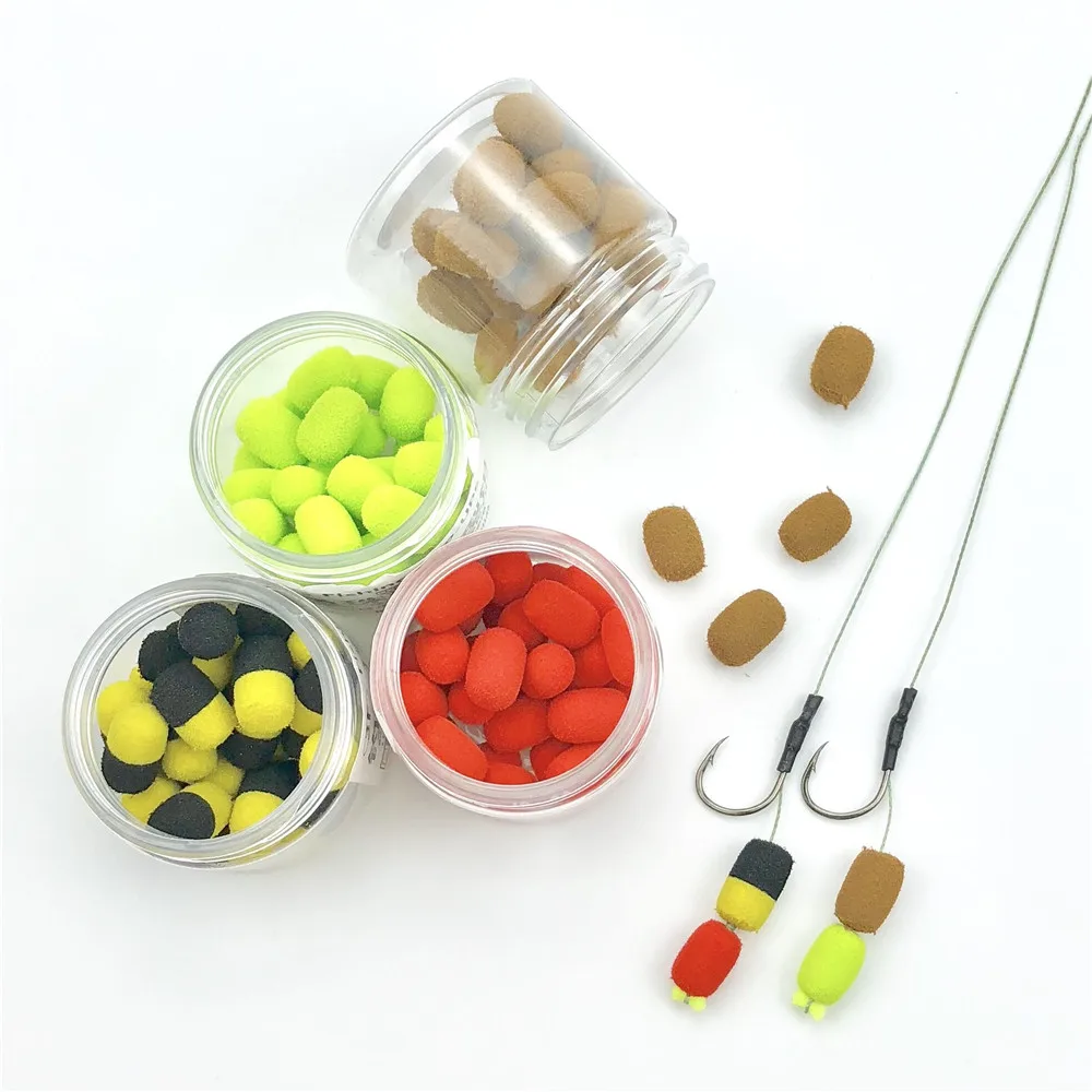 

30pcs Carp Fishing Bait Foam Boilie Pop Ups Hook Fish Baits Lure 8mm Zig Rig Foam Brown Red Terminal Tackle fake corn tiger nut