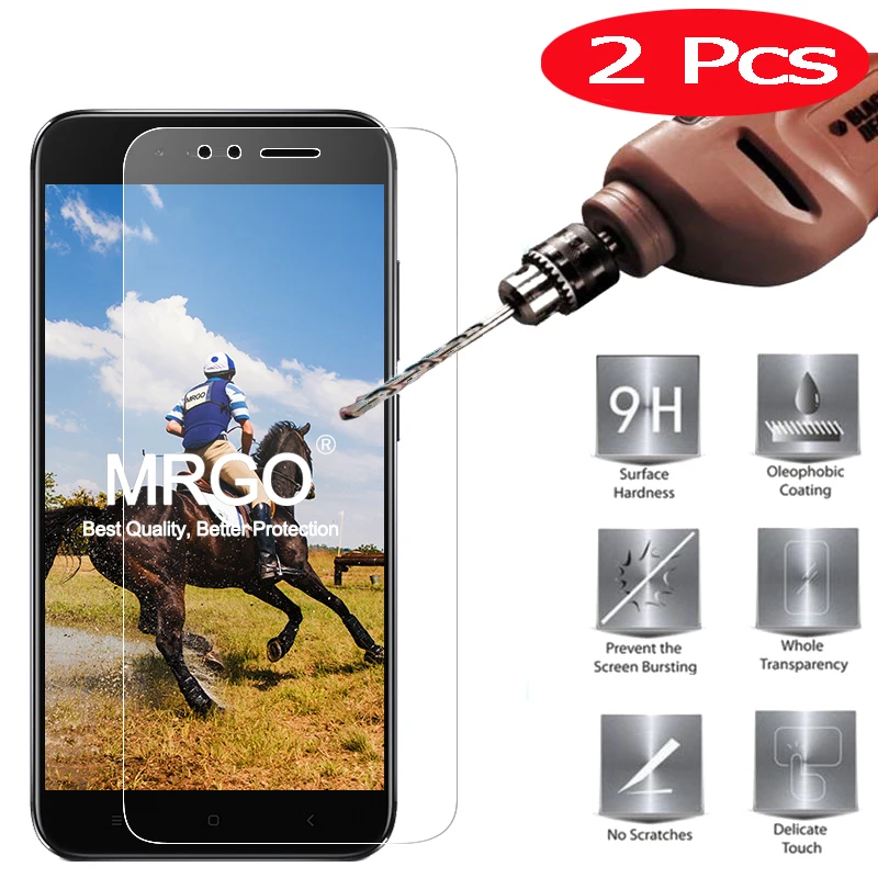 

2Pcs Glass for Xiaomi Mi A1 5X Glass Screen Protector Mi A1 2.5D on Phone Protective Safety Tempered Glass for Xiaomi Mi A1 5X