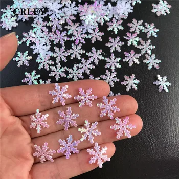

CRLEY 300pieces 20mm Christmas Snowflakes ome Christmas Party Table DIY Handmade Gift Supplies Appliques Wedding Decoration