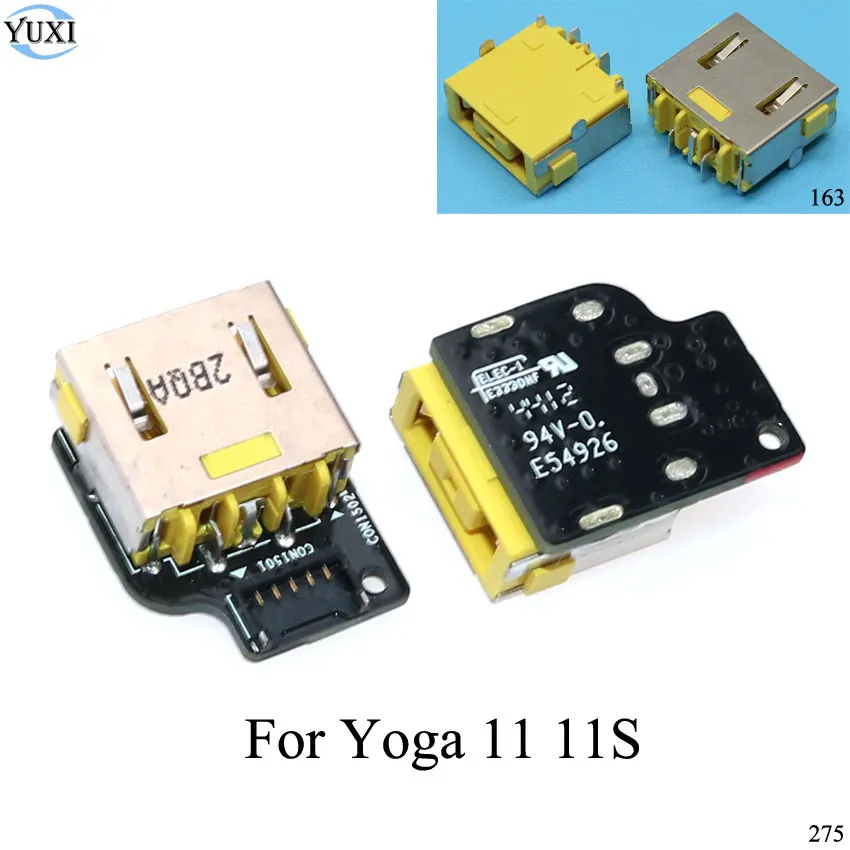 

YuXi 2pcs Laptop DC Power Jack Connector in Board For Lenovo ThinkPad Ideapad Yoga 11 11S 11-TTH 11S-ITH Touch Clementine