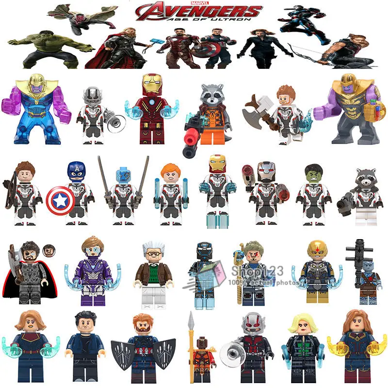 

Single Avengers 4 Endgame Infinity War Hawkeye Thor Raccoon War Machine Black Widow Nebula Ant Man Legoings Figures Blocks Toys