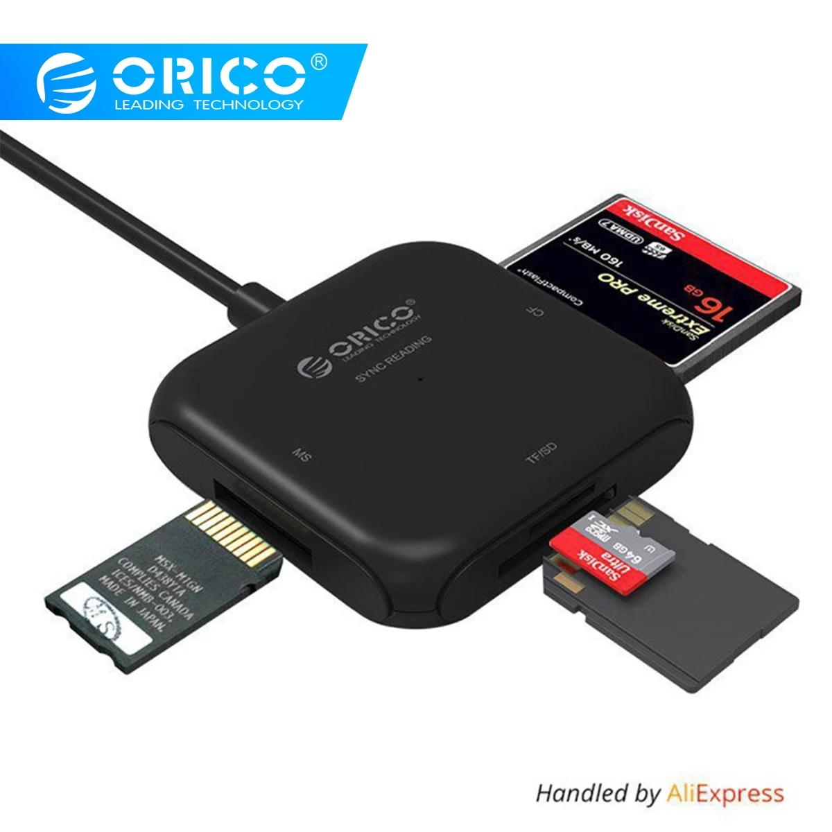 Orico 4 in 1 usb 3 0 smart card reader flash multi memory card reader