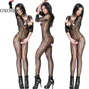 

Transparent Black Women Sexy Lingerie Sexy Bodysuit Sexy Costumes Open Crotch Bodystockings Mesh Fishnet Erotic Lingerie 048