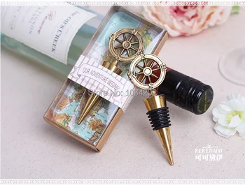 

wedding favor gift and giveaways for guest -- "Our Adventure Begins" Bottle Stopper party souvenir 100pcs/lot