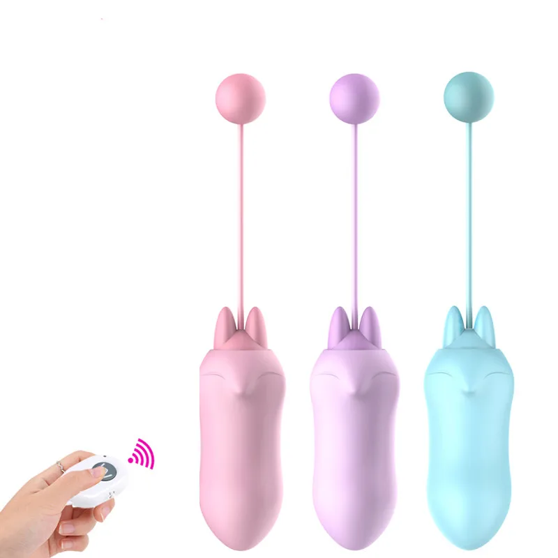 Remote Control Vibrator Massage Unique Foxs Shape 10 Speed Vibration Modes One Key Orgasm Vibrating Ball