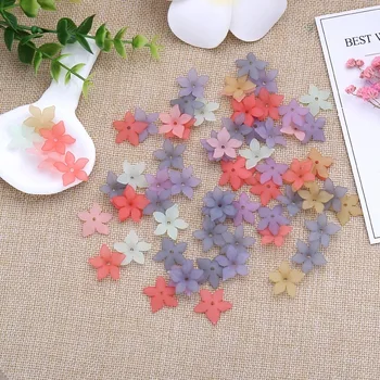 

20pcs Plastic Acrylic 22mm five petaled dull polish Frosted flower Beads Fit Handmade DIY Earring Hair Accessories