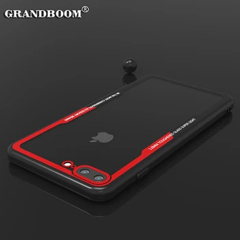

100pcs Transparent Acrylic Back Soft TPU Frame Anti-shock Case For iPhone 11 Pro Max XS XR X 8 7 6 6S Plus 5 5S SE Armor Cover