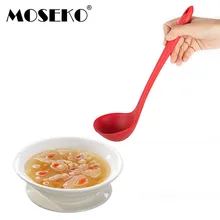 Силиконовые ложки MOSEKO с антипригарным покрытием, ложка для супа, жаропрочные ложки, посуда, кухонные принадлежности