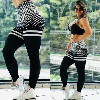 

Women Plaid Print Leggings No Transparent Fitness Leggings