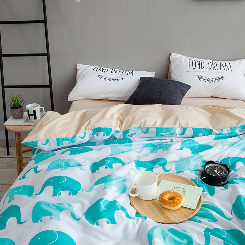 Buy Cute Elephant Printed Duvet Cover Set 100 Cotton