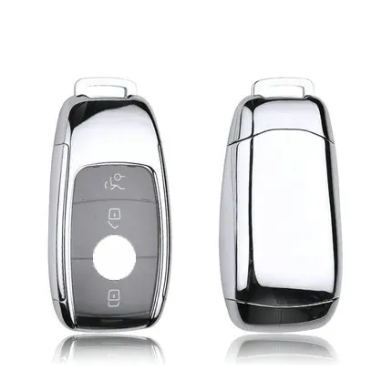 TPU+ PC чехол для автомобильных ключей, защитный чехол для Mercedes Benz E Class W213 S class AMG, аксессуары для стайлинга - Название цвета: silver
