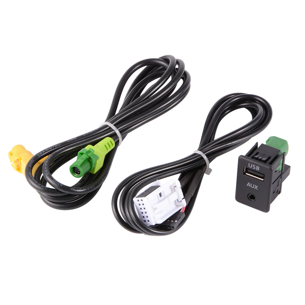 USB Aux Switch + Wire Cable Adapter for BMW 3 5 Series E87 E90 E91 E92
