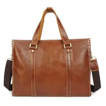 Винтажный большой портфель из натуральной коровьей кожи для отдыха