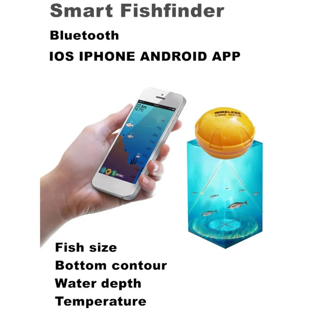 

TL95 Mobile Phone APP Fish Finder Portable Sonar Fish Finder Bluetooth Wireless Depth Sea Lake Fish Detect Fish Finder