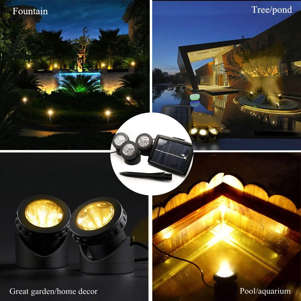 Piscinas ao ar Ip65 à Prova Dcoo Leds Luzes Subaquáticas Solares Livre Jardim Festa Decoração Lagoa Iluminação Submersível Dwaterproof Água 3 m 6 17 Cheap Luzes subaquáticas