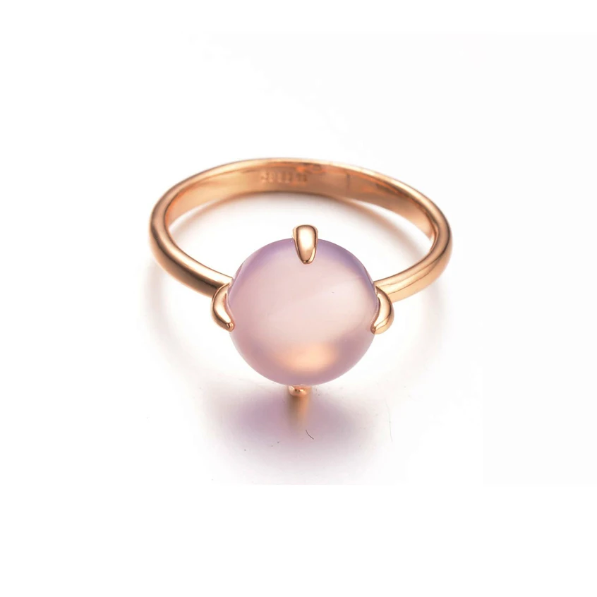 MOONROCY Free Shipping Fashion Jewelry Wholesale Rose Gold Color Pink Opal Wedding Crystal Ring for Women Gift Drop Shipping