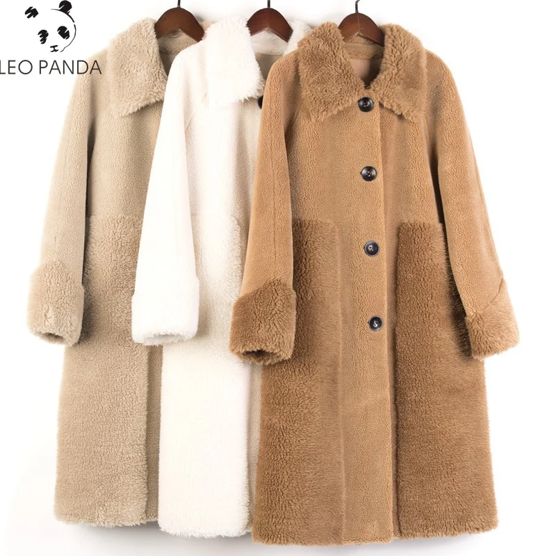 

2019 Winter Coat Natural Lamb FurJacket Warm Real Fur Coat Elegant Sheep Shearling Fur Women Long Fur Coats Women Clothes