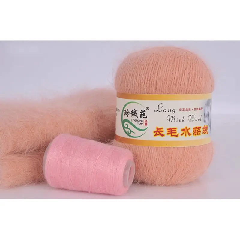 

50 grams per person soft mink wool hand-knitted luxury long-wool cashmere Crochet knitted yarn suitable for autumn and winter