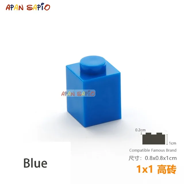 50pcs/lot DIY Blocks Building Bricks Thick 1X1 Educational Assemblage Construction Toys for Children Size Compatible With Brand 2