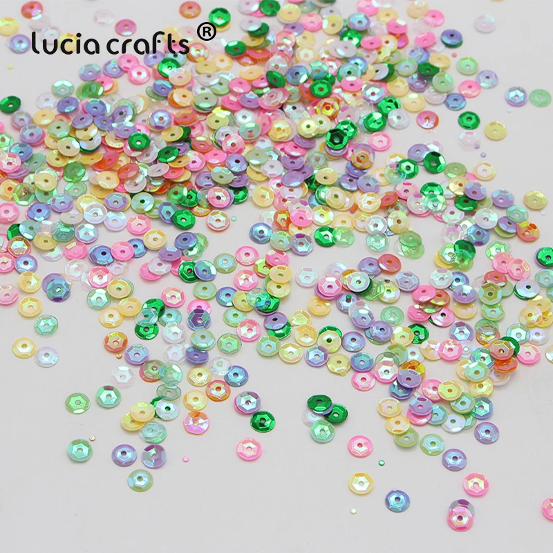 Lucia crafts 5 мм 20 г/пакет микс хлопья Радужная чашка конфетти-блестки Швейные Блестки DIY для одежды сумки скрапбук D0803