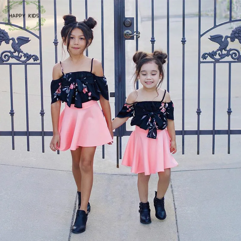 

DOZ383 1-6 y Girls Sleeveless Princess Dresses Floral bowknot One Sundress Summer Ruffle Tulle Party pink Dress Clothes 2019