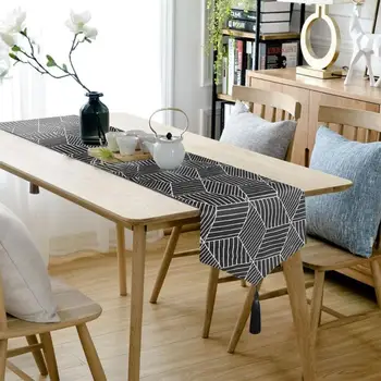 

Nordic Luxury Cotton Linen Tassel Table Runner Large Square Tablecloth TV Cabinet Cover Home Table Decor
