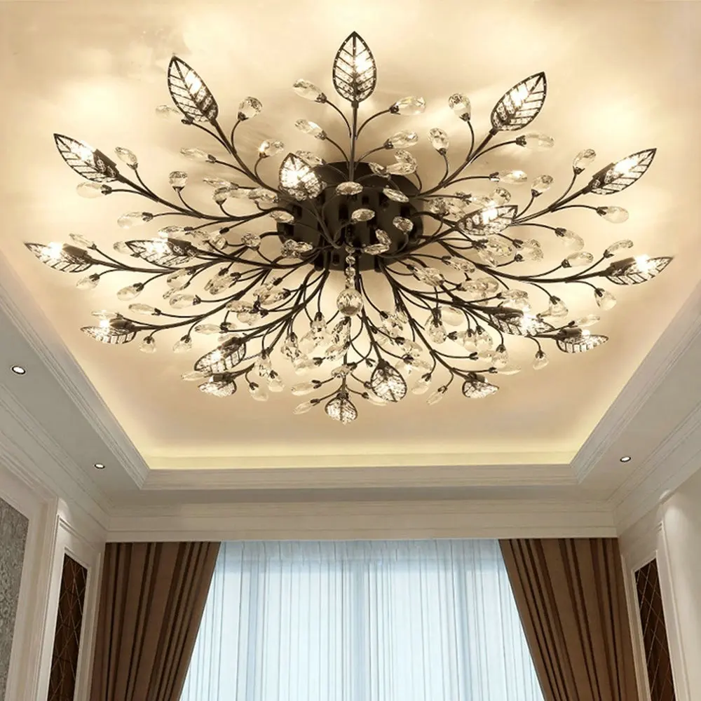 Modern K9 Crystal Led Flush Mount Ceiling Chandelier Lights