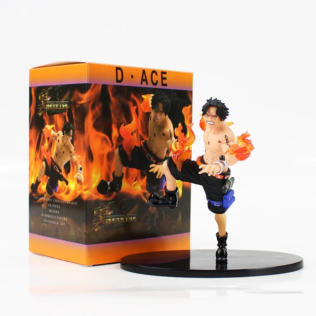 Best Price 16cm One Piece Portgas D Ace cool with fire and black base action figure model toy Monkey Luffy brother Ace fighting figure toys