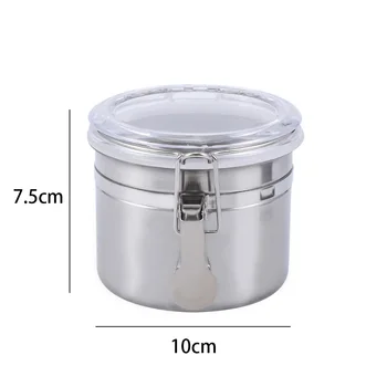 

New Arrival Stainless Steel Airtight Sealed Canister Coffee Flour Sugar Container Holder Can Storage Bottles Jars Kitchen Tool